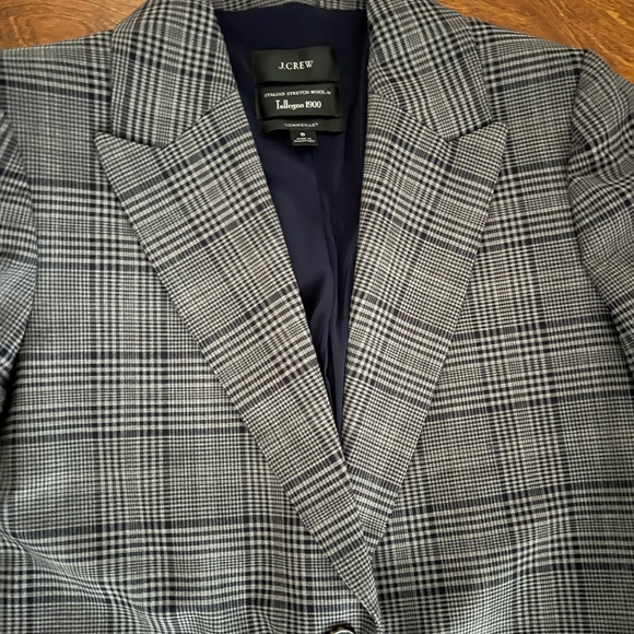 J. Crew Navy and Gray Plaid Women's Sommerset Blazer size 8 - Picture 11 of 16
